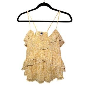 Yellow Ruffle Tank Top - New with Tags - Adjustable Straps
